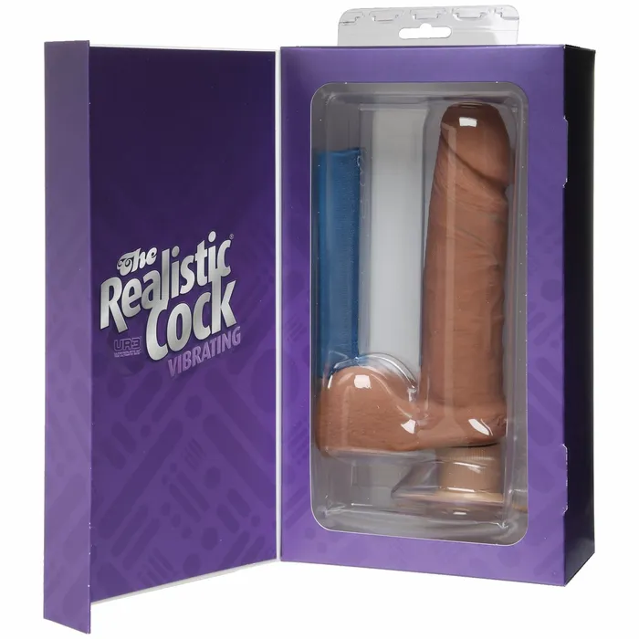 Dildos Realistic Cock UR3 Ultraskyn Vibrating 6 inch Brown Realistic Cocks