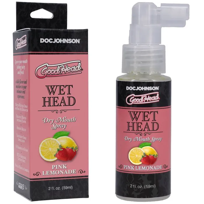 Doc Johnson Vibrators Goodhead Wet Head Dry Mouth Spray Pink Lemonade Flavoured 59 ml Bottle