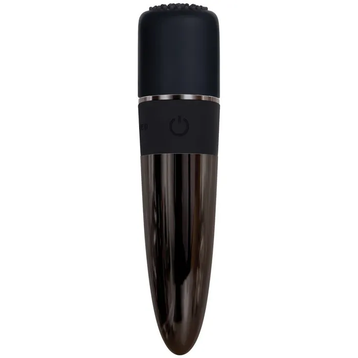 Evolved Tiny Treasures Black Chrome USB Rechargeable Mini Massager with Attachable Heads Evolved Female Sex Toys