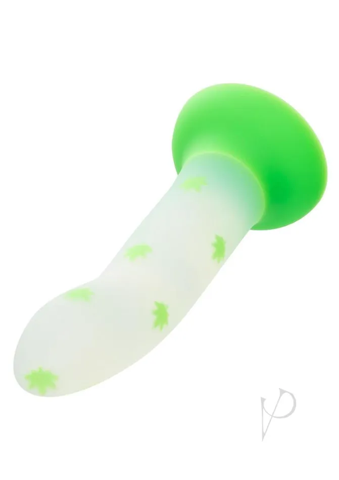 Female Sex Toys CalExotics Glow Stick Leaf Silicone Glow In The Dark Dildo with Suction Base