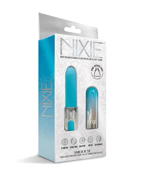 Female Sex Toys Global Novelties LLC Nixie Smooch Rechargeable Lipstick Vibrator