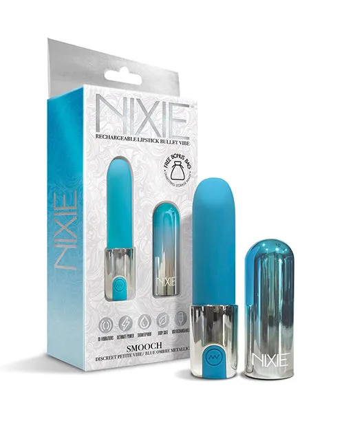 Female Sex Toys Global Novelties LLC Nixie Smooch Rechargeable Lipstick Vibrator