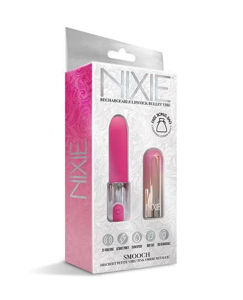 Female Sex Toys Global Novelties LLC Nixie Smooch Rechargeable Lipstick Vibrator