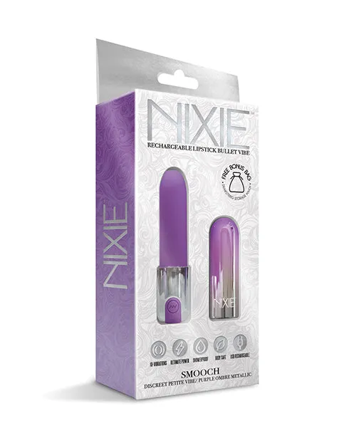 Female Sex Toys Global Novelties LLC Nixie Smooch Rechargeable Lipstick Vibrator