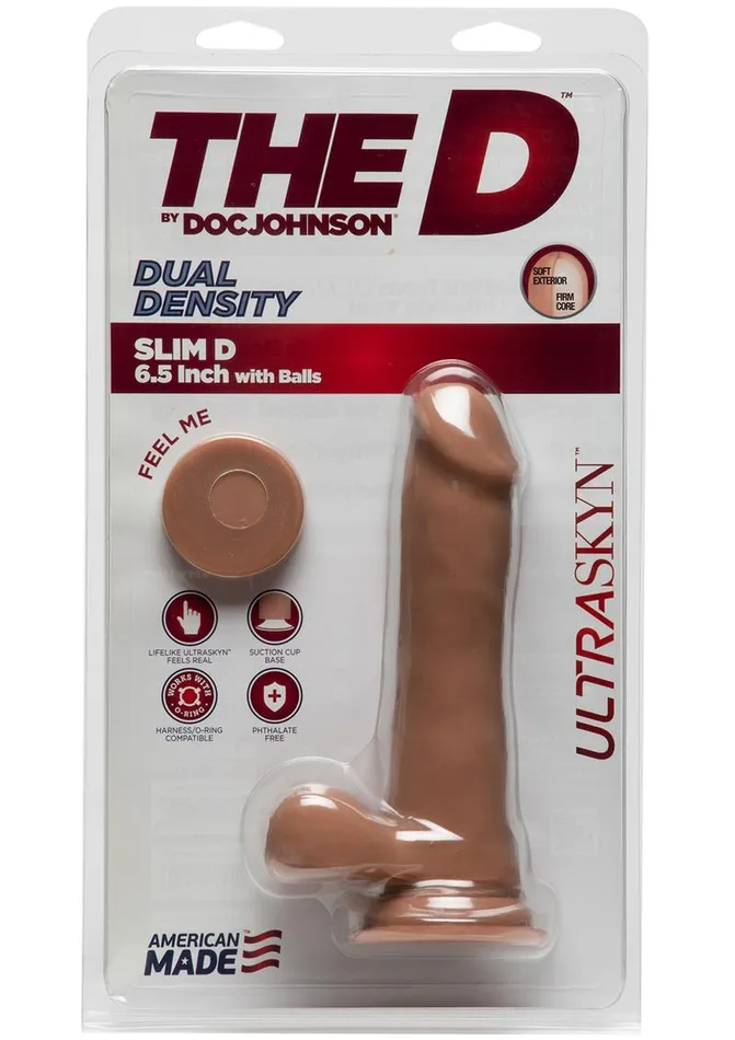 Female Sex Toys The D The D Slim D Ultraskyn Dildo with Balls