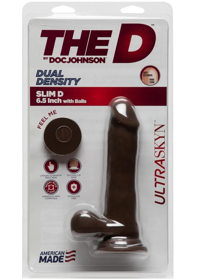 Female Sex Toys The D The D Slim D Ultraskyn Dildo with Balls