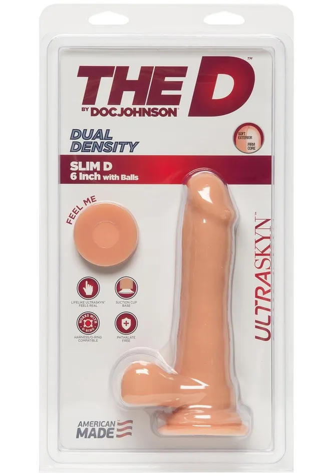 Female Sex Toys The D The D Slim D Ultraskyn Dildo with Balls