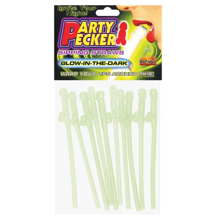 GWorld Party Pecker Sipping Straws GlowintheDark Pack of 10 Dildos