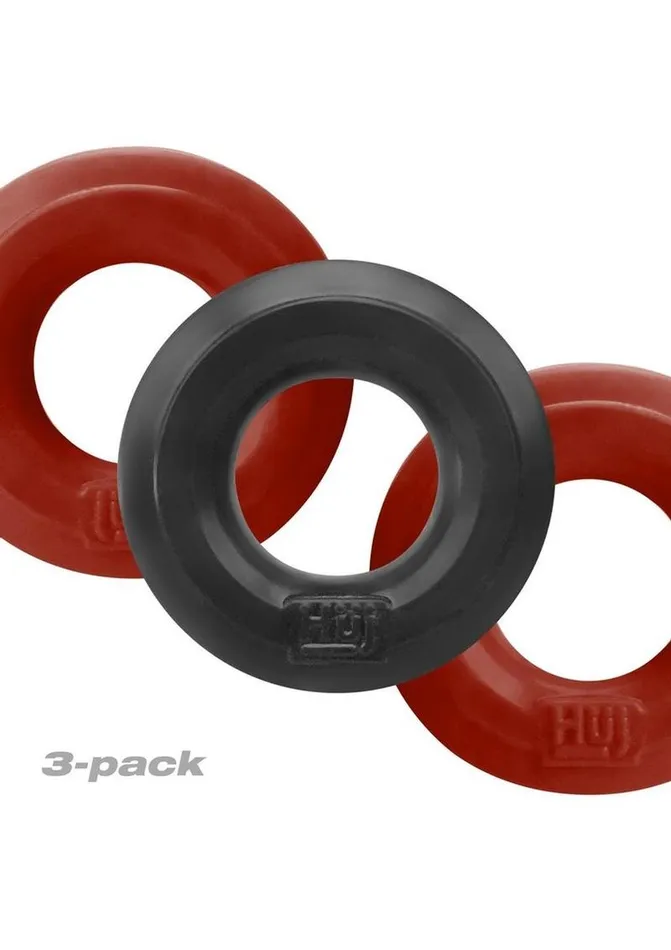 Hunkyjunk Male Sex Toys Hunkyjunk Huj3 Silicone CRings 3 Pack CherryTar