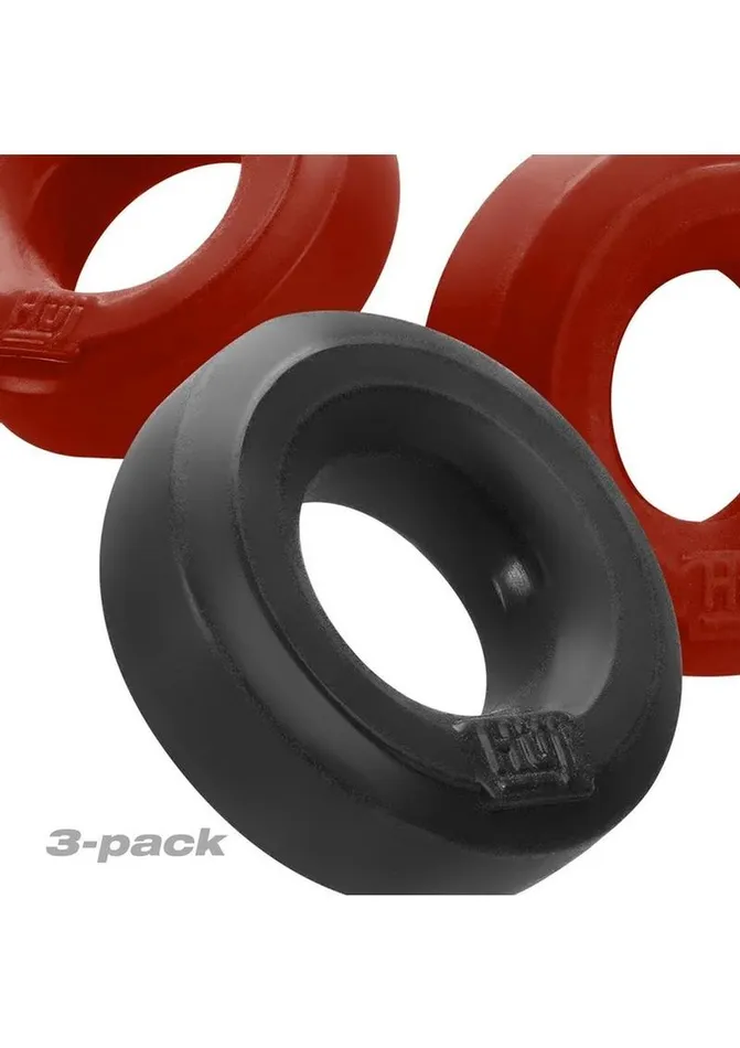 Hunkyjunk Male Sex Toys Hunkyjunk Huj3 Silicone CRings 3 Pack CherryTar