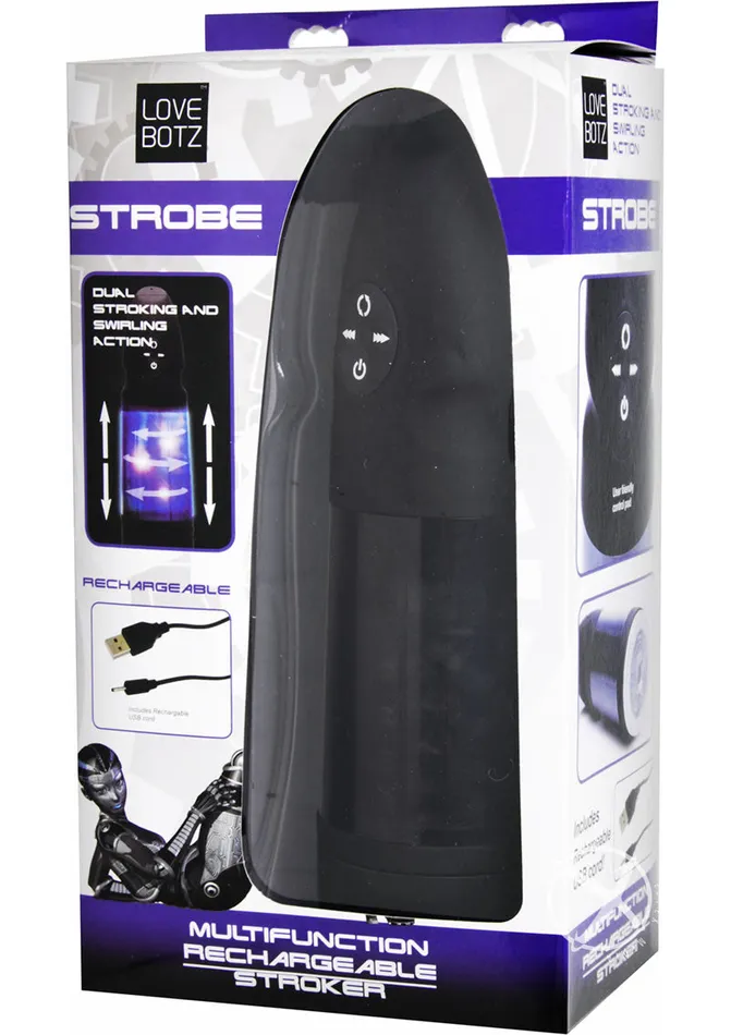 Lovebotz Strobe Multifunction Rechargeable Stroker Lovebotz Male Sex Toys