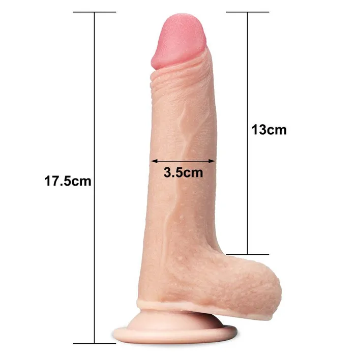 Lovetoy Dildos Sliding Skin Dual Layer Dong Flesh 178 cm 7 Dong with Flexible Skin