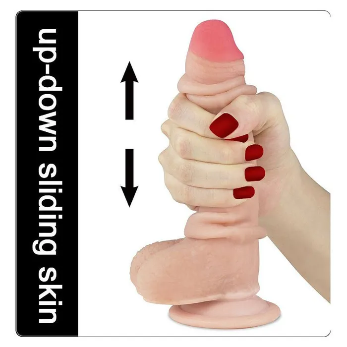 Lovetoy Dildos Sliding Skin Dual Layer Dong Flesh 178 cm 7 Dong with Flexible Skin