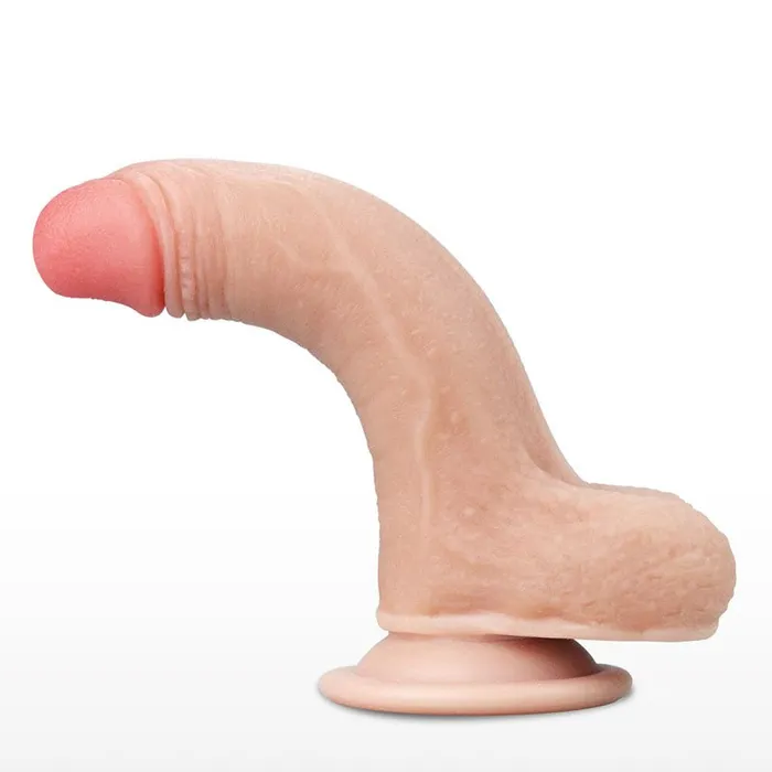 Lovetoy Dildos Sliding Skin Dual Layer Dong Flesh 178 cm 7 Dong with Flexible Skin