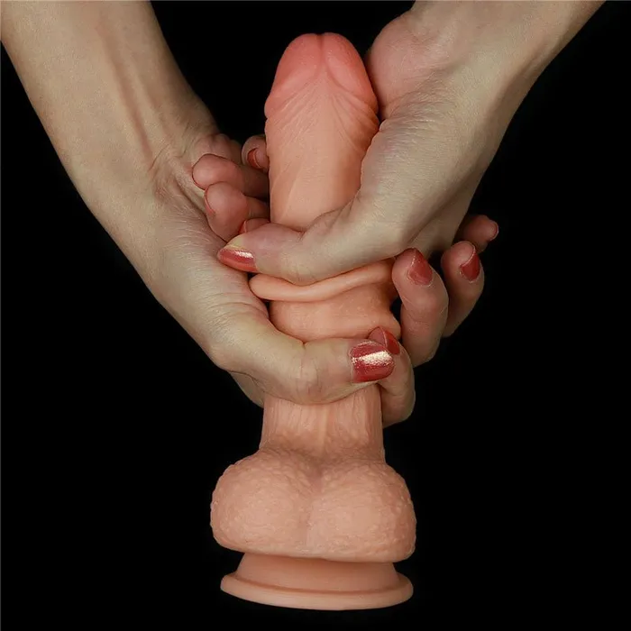 Lovetoy Dildos Sliding Skin Dual Layer Dong Flesh 178 cm 7 Dong with Flexible Skin