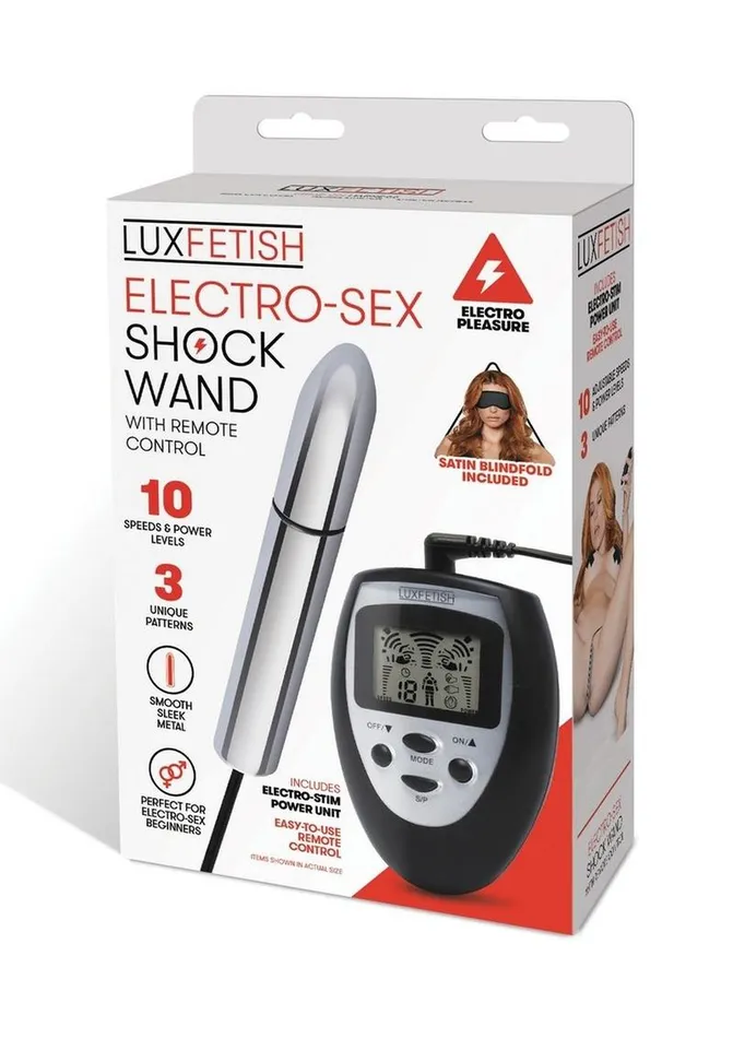 Lux Fetish Electro Sex Shock Wand with Remote Control Lux Fetish Female Sex Toys