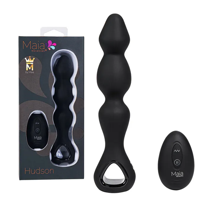 Maia HUDSON Black 19 cm USB Rechargeable Anal Vibrator with Wireless Remote Maia Toys Anal