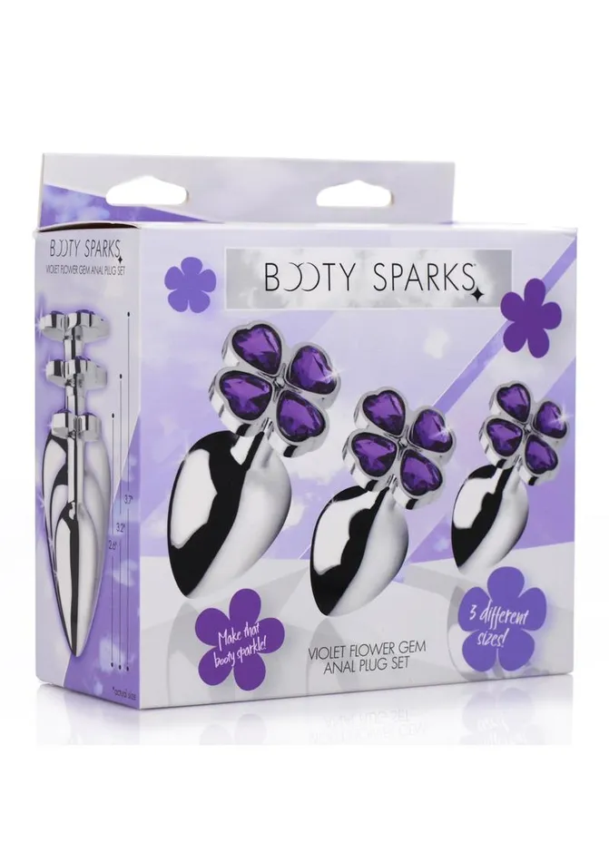 Male Sex Toys Booty Sparks Booty Sparks Violet Flower Gem Anal Plug