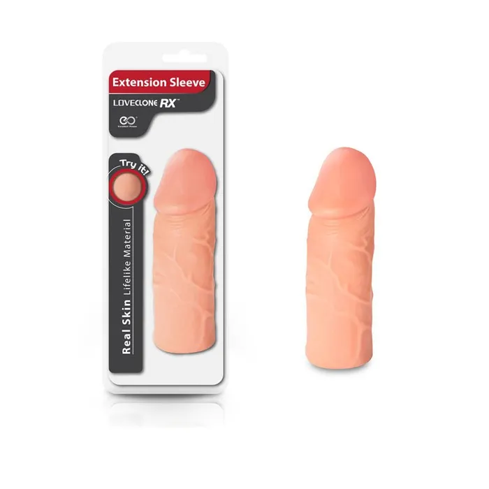 Male Sex Toys Excellent Power LoveClone RX Extension Sleeve Flesh Flesh 152 cm Penis Extender Sleeve