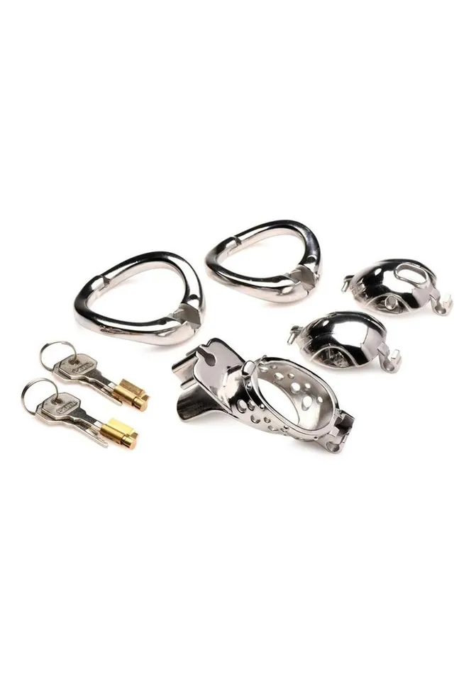 Male Sex Toys Master Series Master Series Entrapment Deluxe Locking Chastity Cage