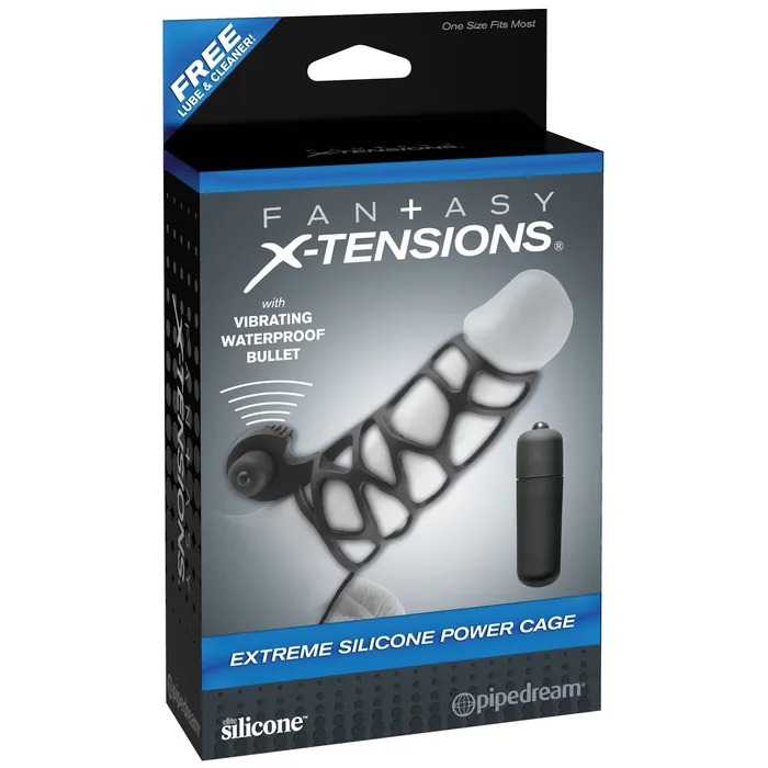 Male Sex Toys Pipedream Fantasy XTensions Extreme Silicone Power Cage Black