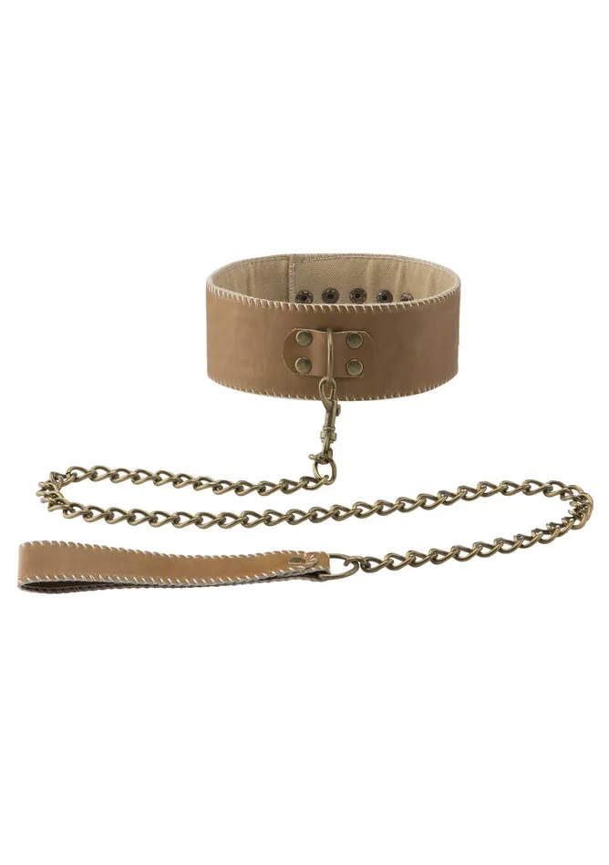 Male Sex Toys Shots Ouch Collar With Leash Brown