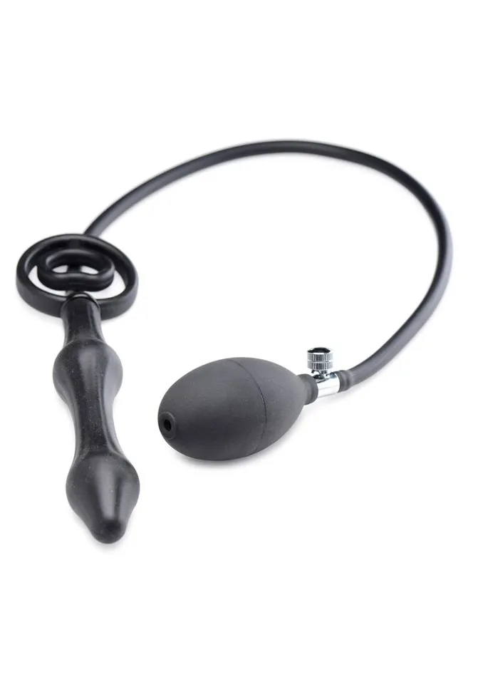 Master Series Devils Rattle Inflatable Silicone Plug with Cock Ring Master Series Male Sex Toys