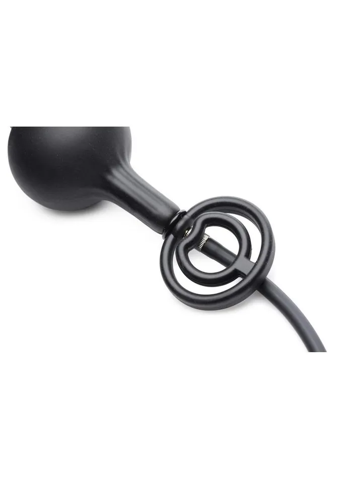 Master Series Devils Rattle Inflatable Silicone Plug with Cock Ring Master Series Male Sex Toys