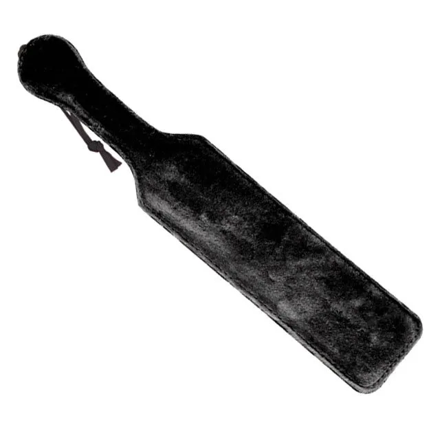 Restraints Sportsheets Leather Paddle with Black Fur Side