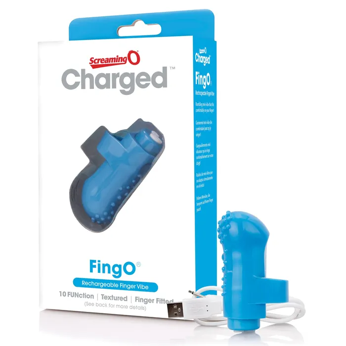 Screaming O Vibrators Charged Fingo Rechargeable Finger Vibe Blue