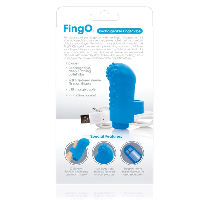 Screaming O Vibrators Charged Fingo Rechargeable Finger Vibe Blue