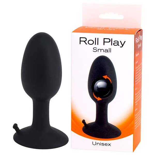 Seven Creations Anal Roll Play Black Small 8 cm Butt Plug with Internal Ball