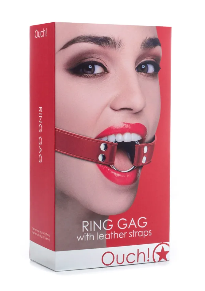 Shots Ouch Male Sex Toys Ring Gag Red