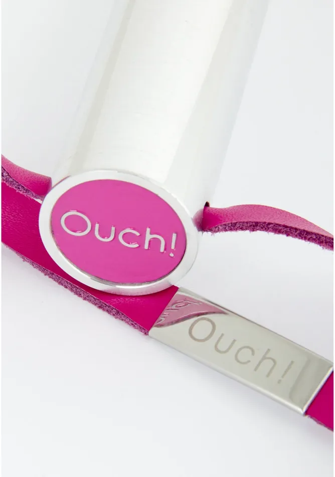 Shots Ouch Vibrators Leather Paddle Pink