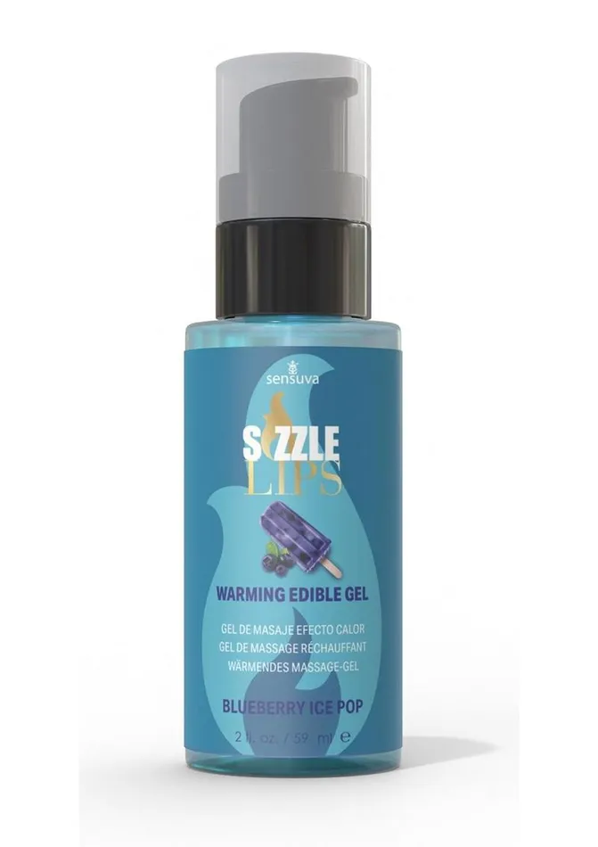 Sizzle Lips Warming Edible Gel Blueberry Ice Pop Sizzle Lips Anal