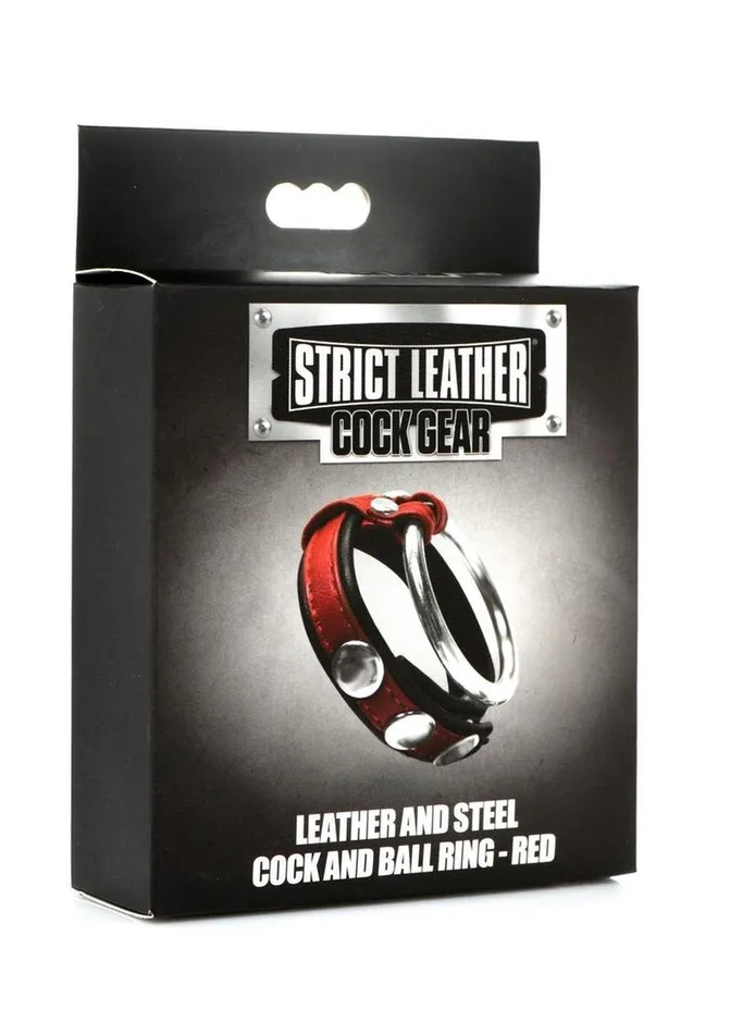 Strict Leather Male Sex Toys Strict Leather Cock Gear Leather and Steel Cock and Ball Ring