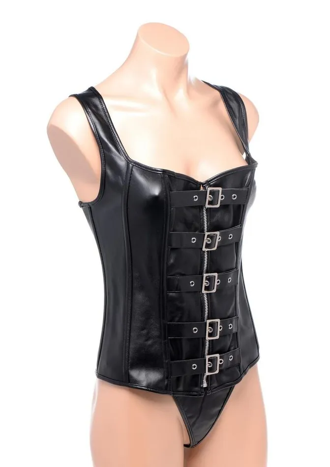 Teddies And Bodies STRICT Strict LaceUp Corset Vest and Thong