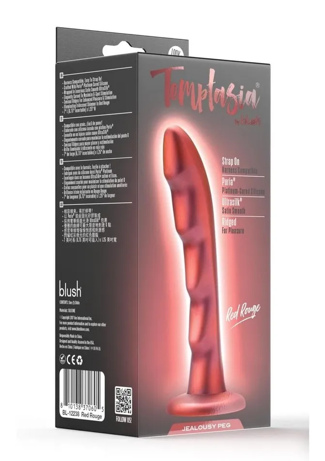 Temptasia Dildos Temptasia Jelousy Peg Silicone Dildo Red Rouge