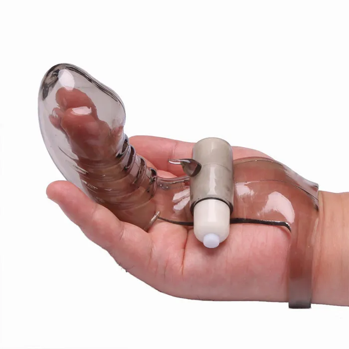 Transparent Female Squirting Finger Sleeve With Vibrator Onion Toy Female Sex Toys