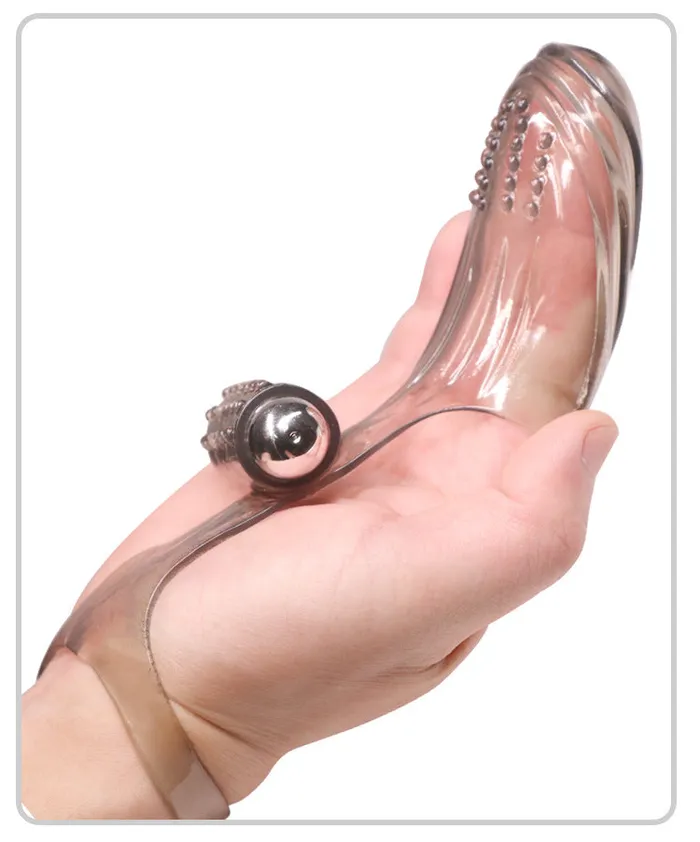 Transparent Female Squirting Finger Sleeve With Vibrator Onion Toy Female Sex Toys