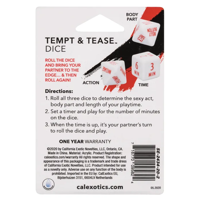 Vibrators California Exotic Tempt and Tease Dice