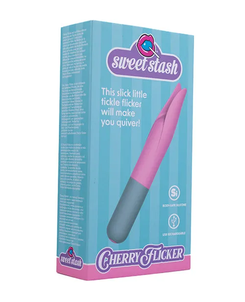 Vibrators Rock Candy Toys LLC Rock Candy Cherry Flicker Clit Tickler PinkGrey