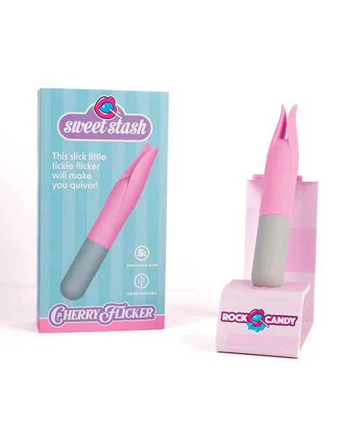 Vibrators Rock Candy Toys LLC Rock Candy Cherry Flicker Clit Tickler PinkGrey