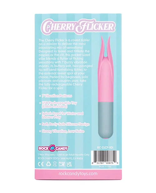 Vibrators Rock Candy Toys LLC Rock Candy Cherry Flicker Clit Tickler PinkGrey