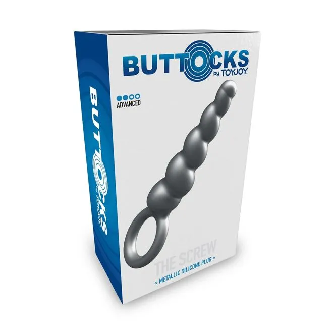 Anal ToyJoy Buttocks The Screw Metallic Silicone Butt Plug ToyJoy