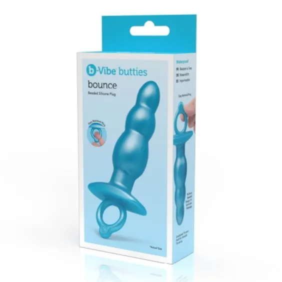 BVibe Anal BVibe Bounce Beaded Silicone Plug Blue