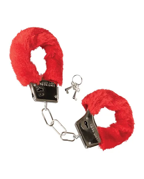 California Exotic Novelties Restraints Playful Furry Cuffs Red