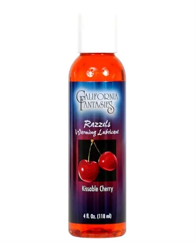 California Fantasies Lubricants Razzels Warming Lubricant Kissable Cherry 4 Oz Bottle