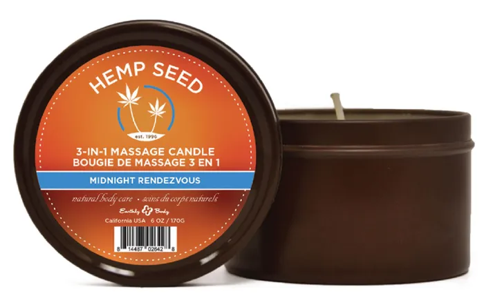 Earthly Body Couples 3in1 Massage Candle 6 Oz Midnight Rendezvous