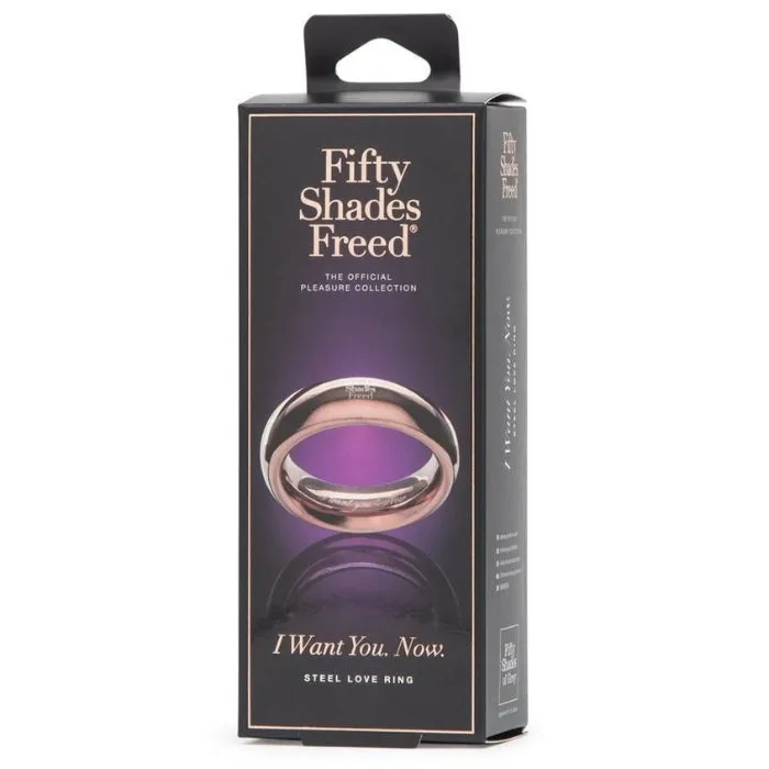 Fifty Shades of Grey Steel Cock Ring I Want U Now STR Male Sex Toys